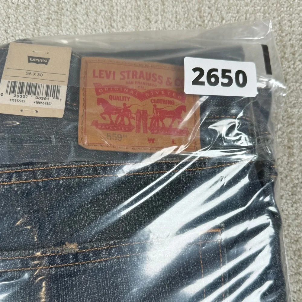 NEW Levi's 559 Mens 56x30 Relaxed Straight Leg Denim Blue Jeans